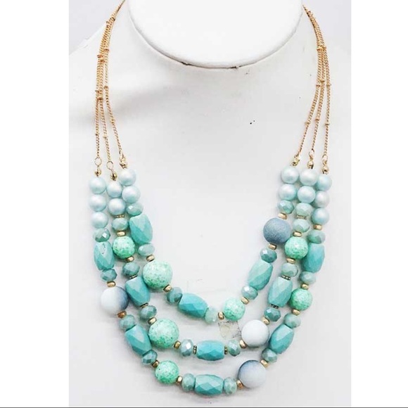 Infinity Raine Jewelry - ✨RESTOCKED✨Aqua Stone beaded necklace set
